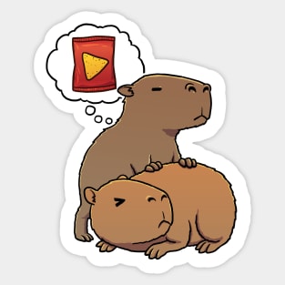 Capybara hungry for Corn Chips Sticker